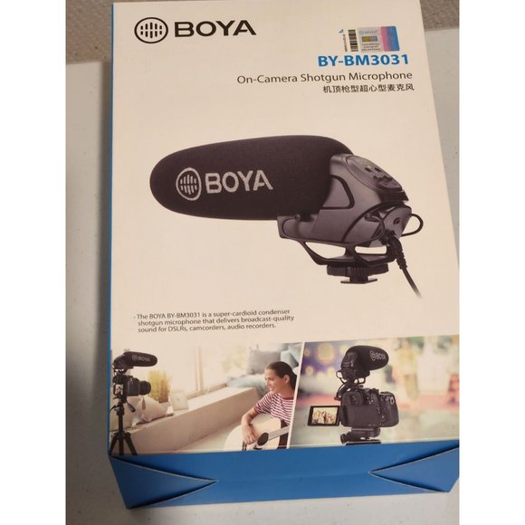 BOYA BY-BM3031 – Super Cardioid Condenser Microphone Black mic hot cold shoe new - Picture 1 of 3